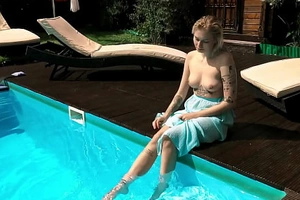 Finnish tow-headed tattooed pornstar Mimi hollowed-out