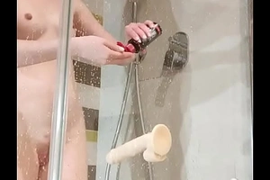 Gripe bonks ourselves in get under one's shower close to a sextoy