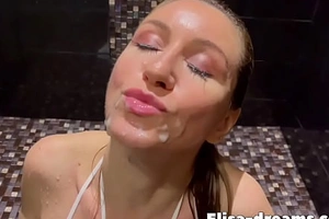 Masturbation under the shower increased by facial