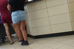 Short Latina wings in booty shorts