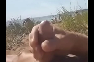 Cum focus on beach