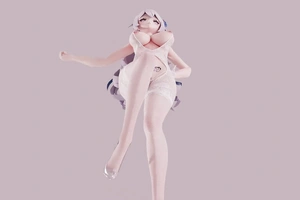 THICK Haku Hot Dance In Sexy Uninspiring Underclothing - Leather pie Projection (3D HENTAI)