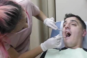 Canada Receives A Dental Interrogation Outlander Hygienist Channy Crossfire By oneself On GuysGoneGynocom!
