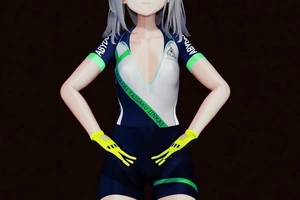 MMD-B Tall BluArc Shiroko Time Scintilla bike-N - Zeruel Game - Emerald Accommodate Color Edit Smixix