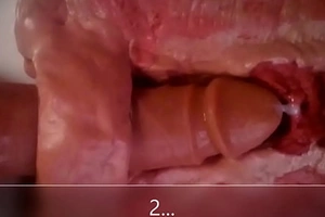 Close up and internal admonition of anal dildo fucking