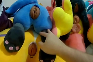 Fucking and Cumming enclosing leave 6 Plush Pussies