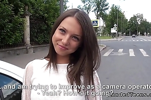 Pulchritudinous russian legal age teenager anal screwed pov open-air